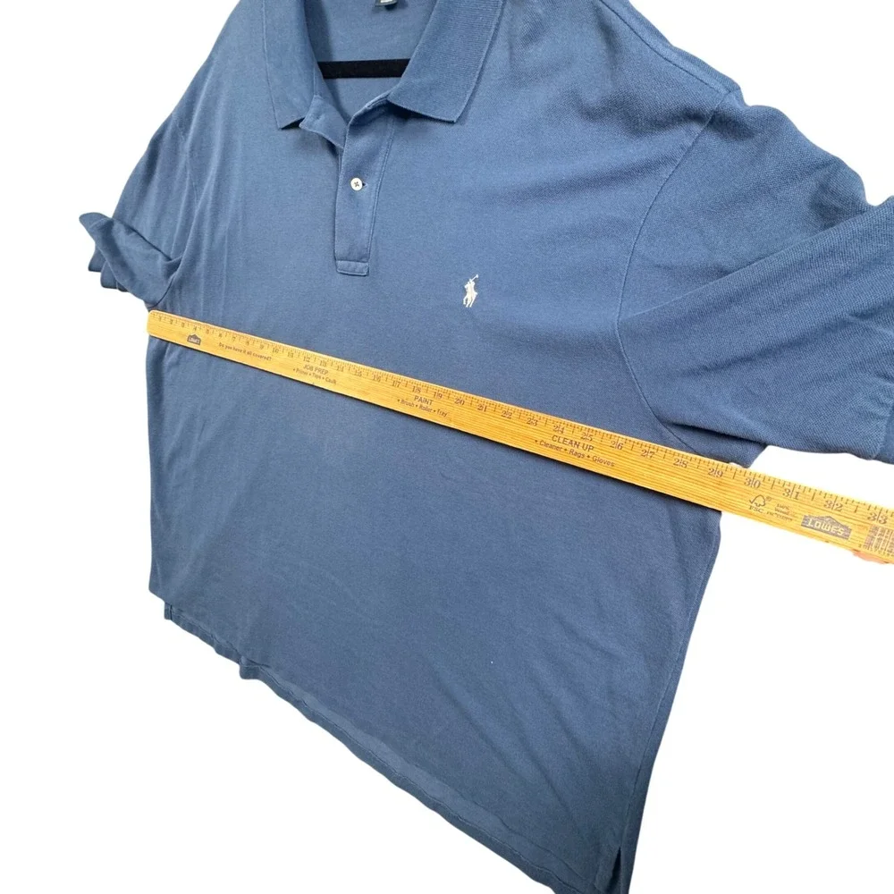 Polo‎ Ralph Lauren 3XB Blue Pique Polo Shirt Preppy Old Money Big Preppy Coastal